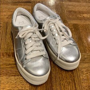 Marc Fisher silver sneaker